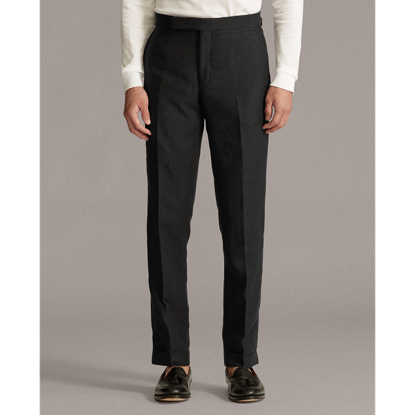 Black Silk-Linen Suit Trouser Purple Label 4