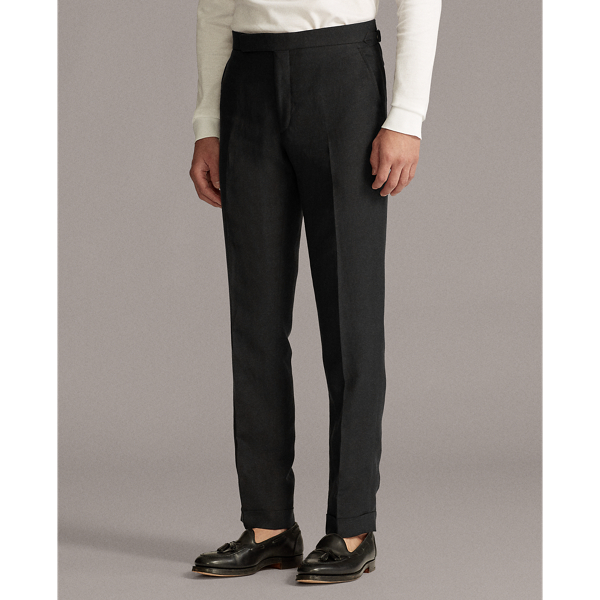 Black Silk-Linen Suit Trouser Purple Label 5