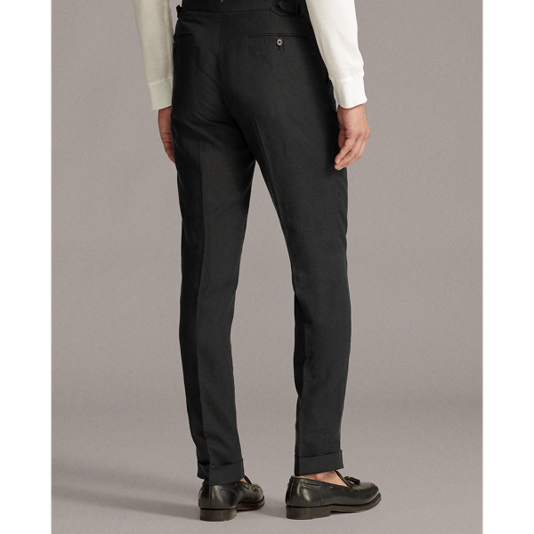 Black Silk-Linen Suit Trouser Purple Label 6