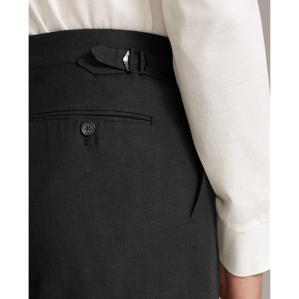 Black Silk-Linen Suit Trouser Purple Label 7
