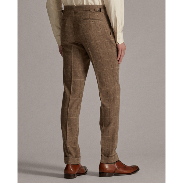 Taupe Gregory Plaid Cashmere Suit Trouser Purple Label 4