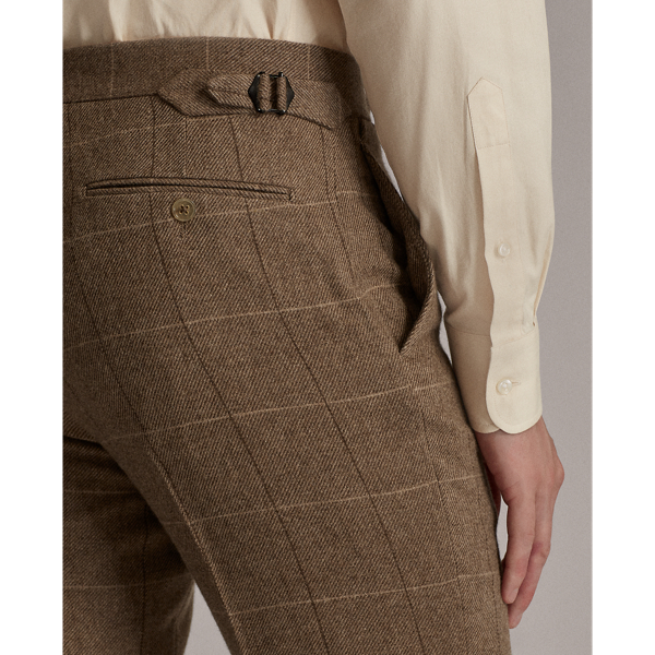 Taupe Gregory Plaid Cashmere Suit Trouser Purple Label 5