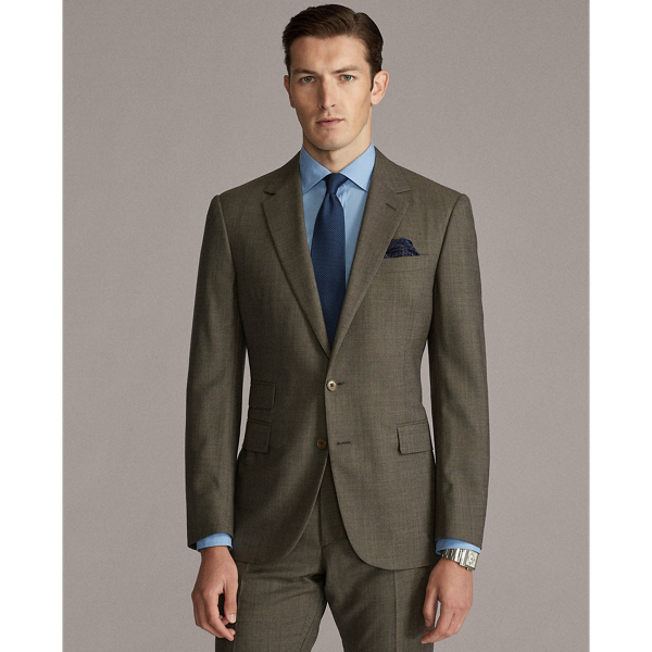 Brown Gregory Wool Sharkskin Suit Purple Label 4