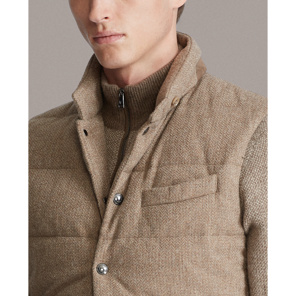 Morrel Mel Tweed Whitwell Wool-Silk Tweed Down Waistcoat Purple Label 7