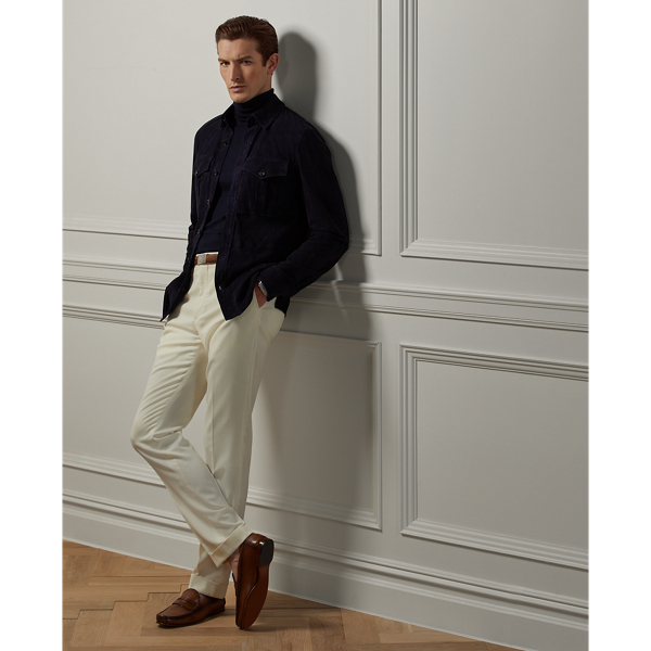 Classic Chairman Navy Edmund Suede Jacket Purple Label 4