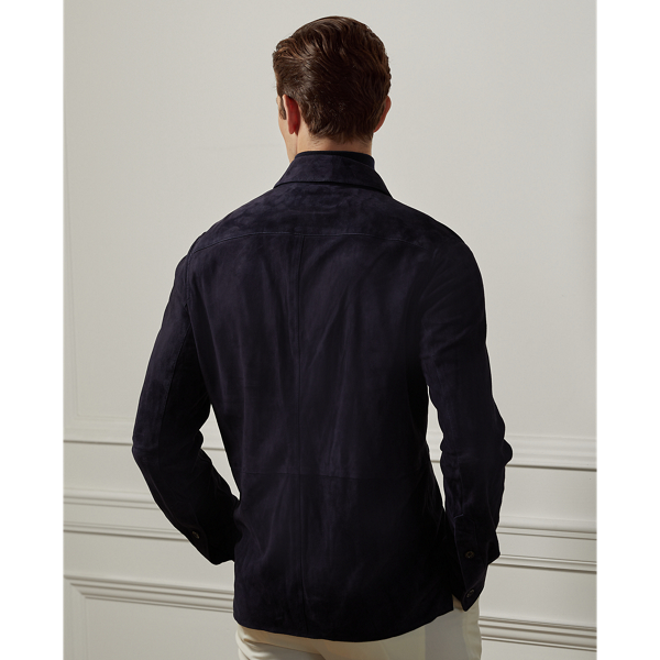 Classic Chairman Navy Edmund Suede Jacket Purple Label 6
