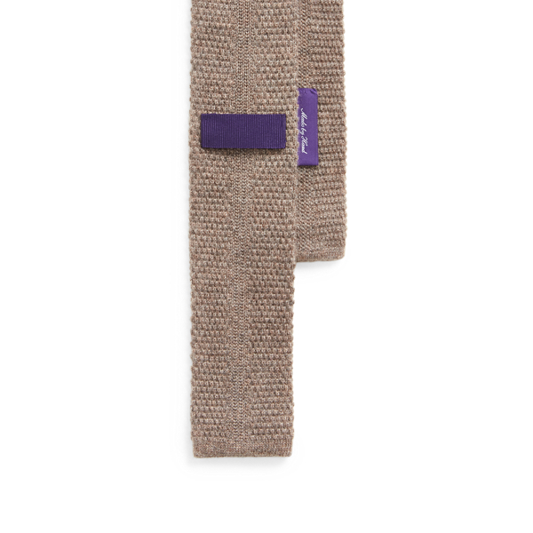 Taupe Knit Cashmere Tie Purple Label 2