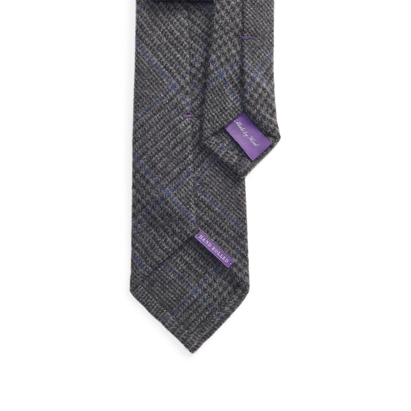 Grey Glenplaid Glen Plaid Cashmere Tie Purple Label 2