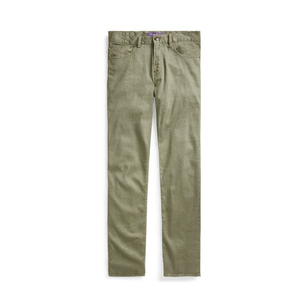 Washed Autumn Sage Slim Fit Linen-Cotton Stretch Jean Purple Label 2