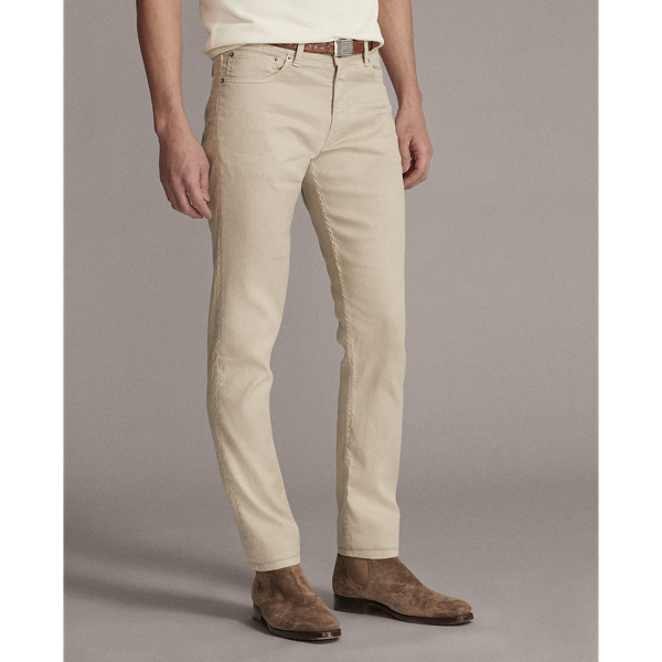 Truffle Slim Fit Linen-Cotton Stretch Jean Purple Label 4