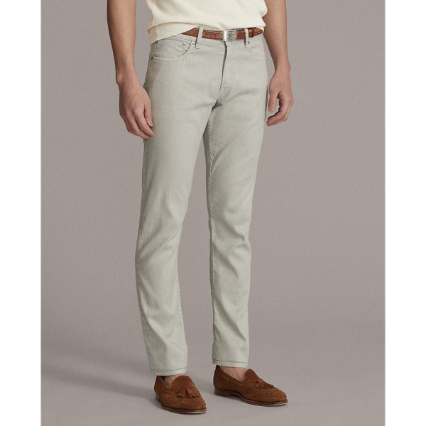 Athletic Grey Slim Fit Linen-Cotton Stretch Jean Purple Label 4