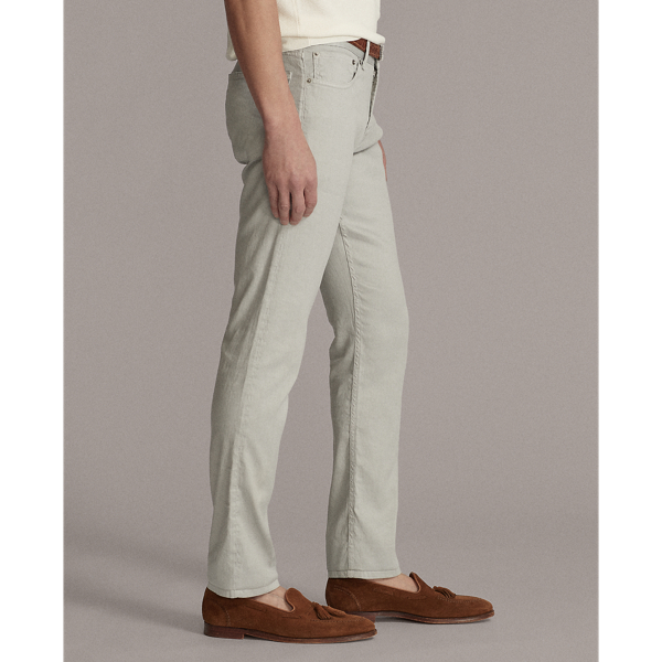 Athletic Grey Slim Fit Linen-Cotton Stretch Jean Purple Label 5