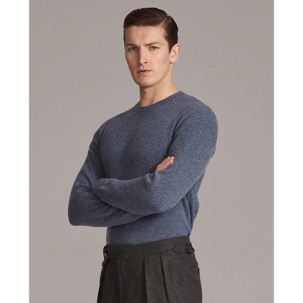 Supply Blue Melange Cashmere Crewneck Jumper Purple Label 4