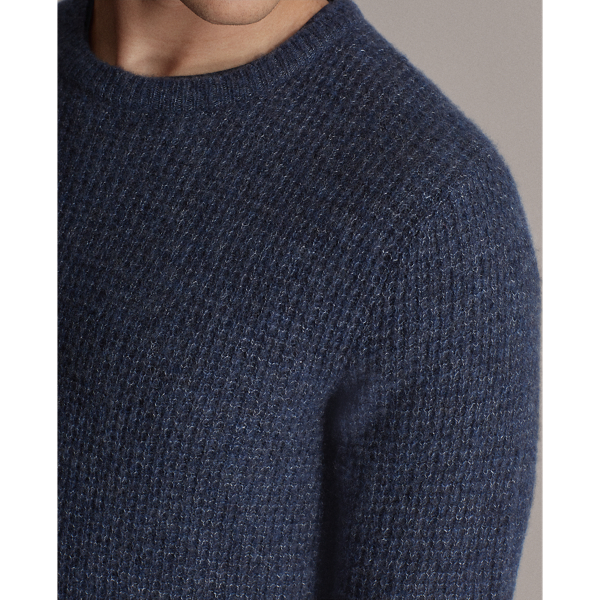Heraldry Melange Cashmere-Silk Crewneck Sweater Purple Label 5