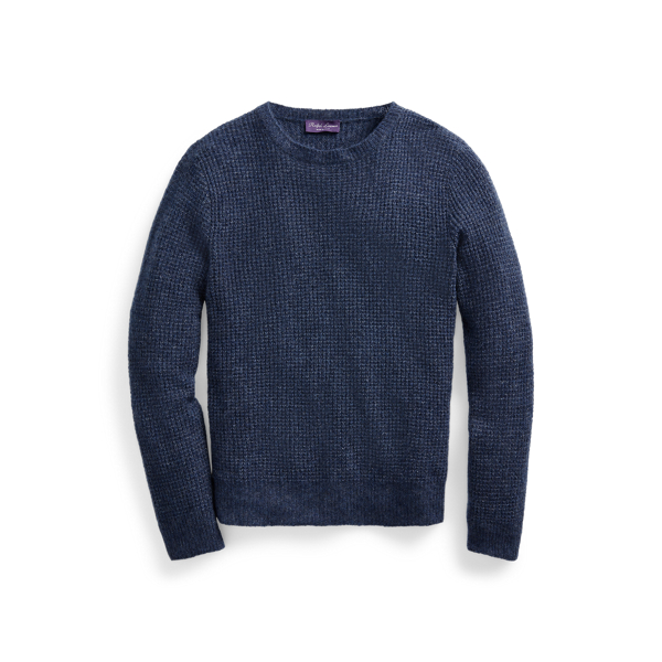Heraldry Melange Cashmere-Silk Crewneck Sweater Purple Label 2
