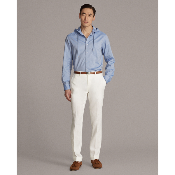 Blue Hooded Oxford Shirt Purple Label 3