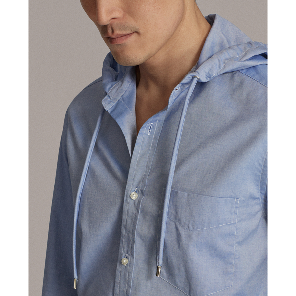 Blue Hooded Oxford Shirt Purple Label 5