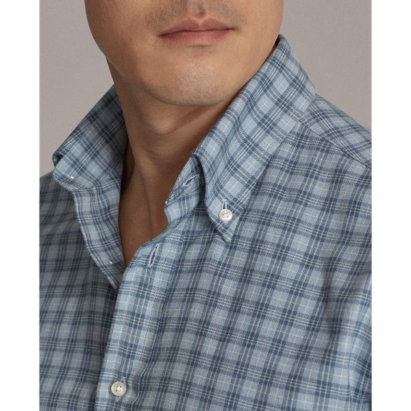 Light Blue Plaid Twill Shirt Purple Label 5