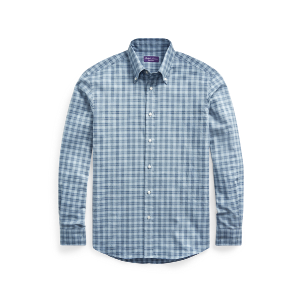 Light Blue Plaid Twill Shirt Purple Label 2