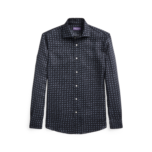 Camisa de lino con estampado elegante Purple Label en 1