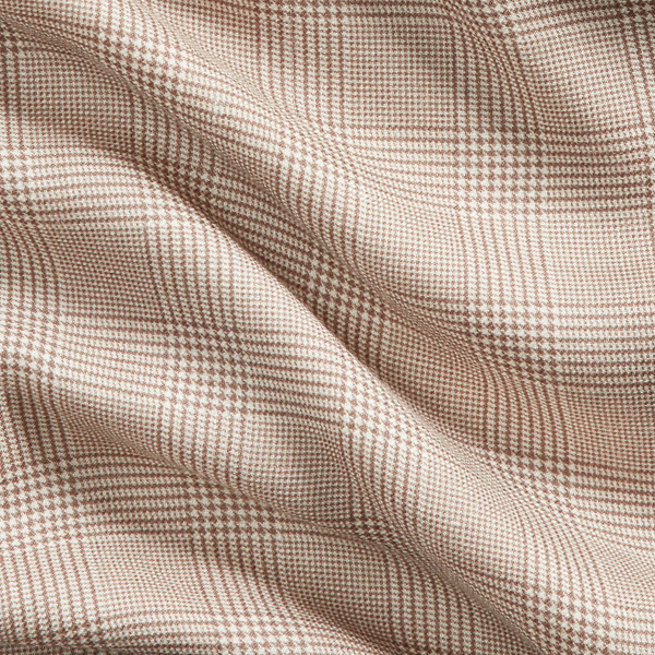 Taupe Glen Plaid Linen Twill Shirt Purple Label 7