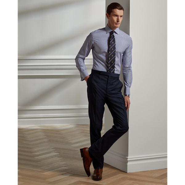 Blue And White Bengal-Stripe Shirt Purple Label 4