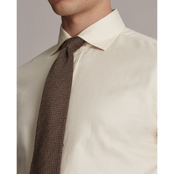 Cream Flannel Twill Shirt Purple Label 6