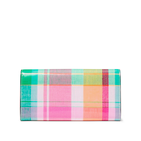 Plaid Multi Calfskin Hinge-Lock Wallet Ralph Lauren Collection 2