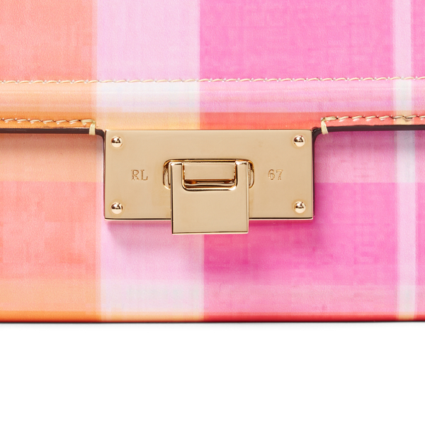 Plaid Multi Calfskin Hinge-Lock Wallet Ralph Lauren Collection 4