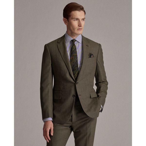 Brown Gregory Wool Birdseye Suit Purple Label 4
