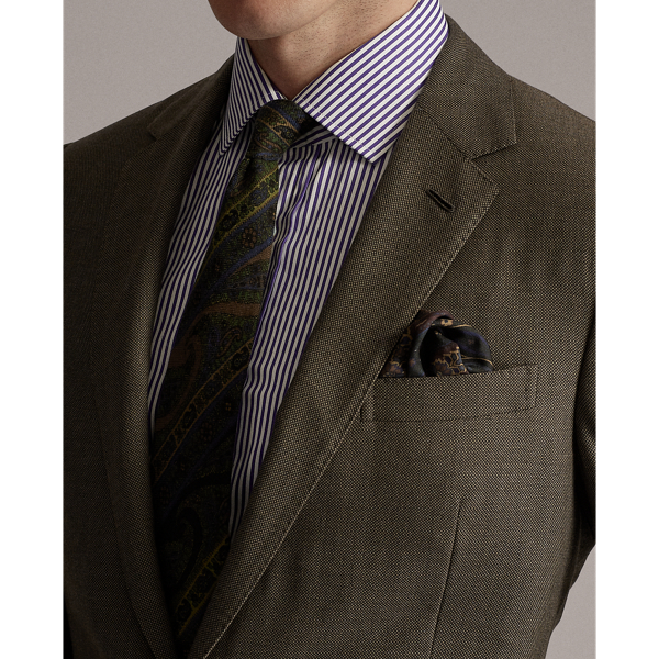 Brown Gregory Wool Birdseye Suit Purple Label 5