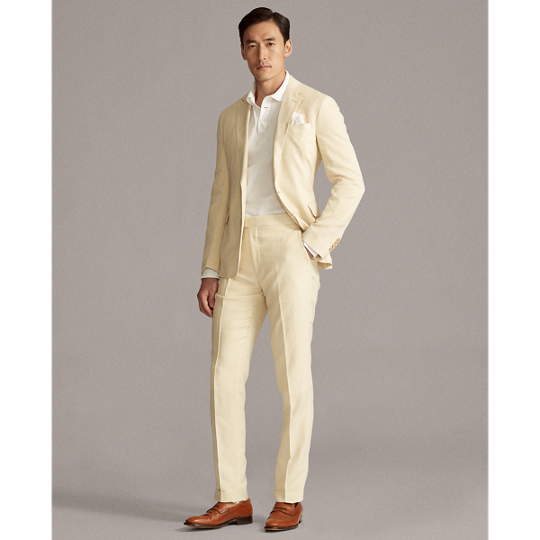 Tan Hadley Silk-Linen Suit Jacket Purple Label 4