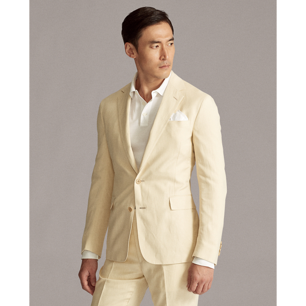 Tan Hadley Silk-Linen Suit Jacket Purple Label 5