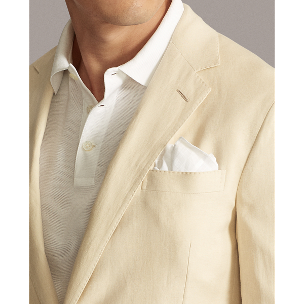 Tan Hadley Silk-Linen Suit Jacket Purple Label 7