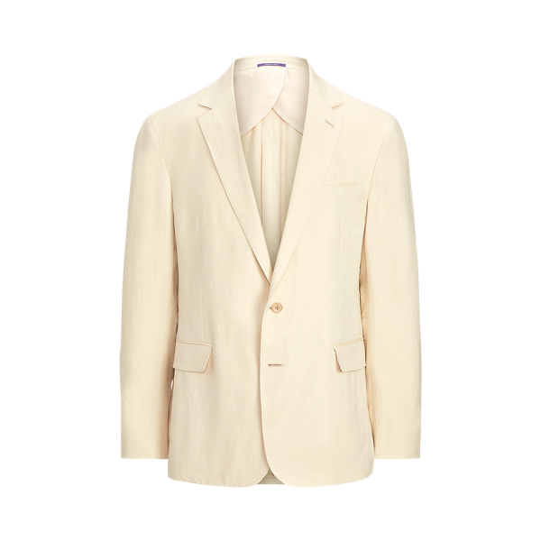 Tan Hadley Silk-Linen Suit Jacket Purple Label 2
