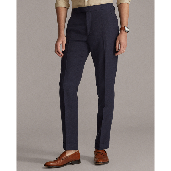 Navy Silk-Linen Suit Trouser Purple Label 4
