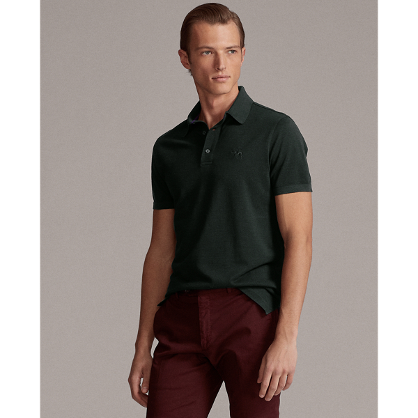 Dark Racing Green Wool Pique Polo Shirt Purple Label 4