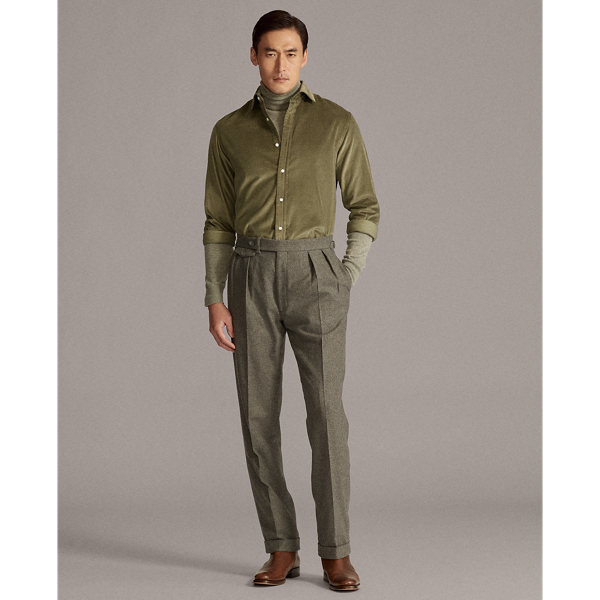 Washed Sage Fine-Wale Corduroy Shirt Purple Label 4