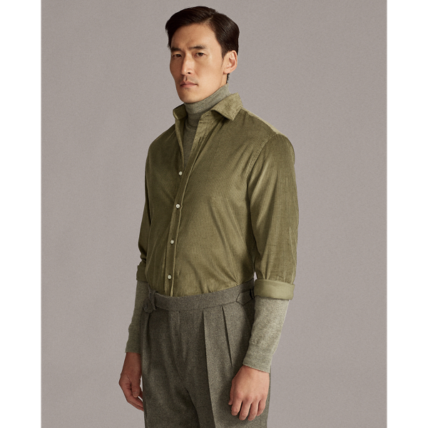 Washed Sage Fine-Wale Corduroy Shirt Purple Label 5