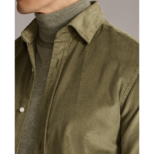 Washed Sage Fine-Wale Corduroy Shirt Purple Label 7