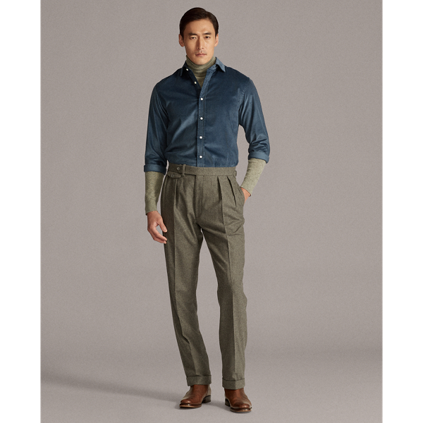 Washed Heraldry Blue Fine-Wale Corduroy Shirt Purple Label 4