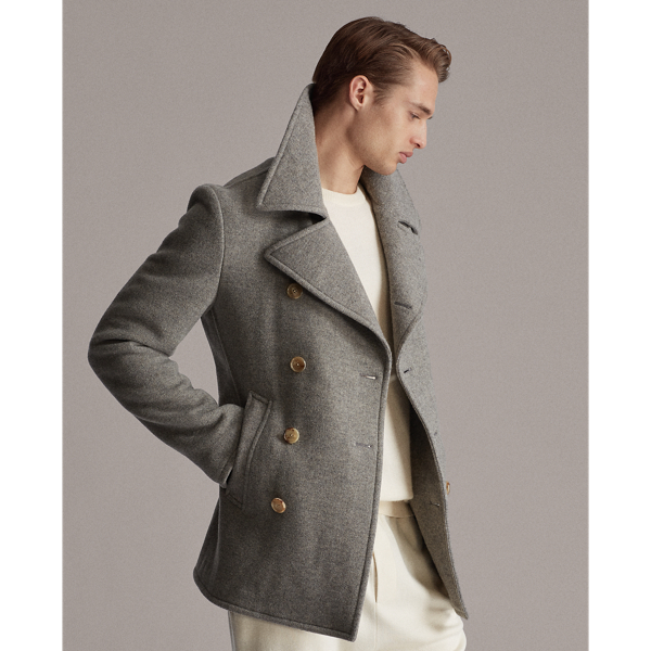 Light Grey Royston Wool-Blend Peacoat Purple Label 5
