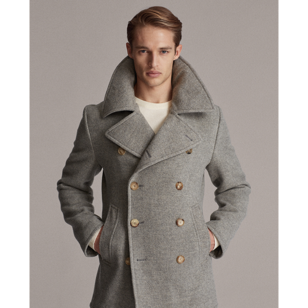 Light Grey Royston Wool-Blend Peacoat Purple Label 8