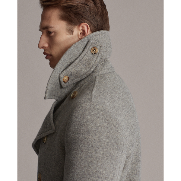 Light Grey Royston Wool-Blend Peacoat Purple Label 9