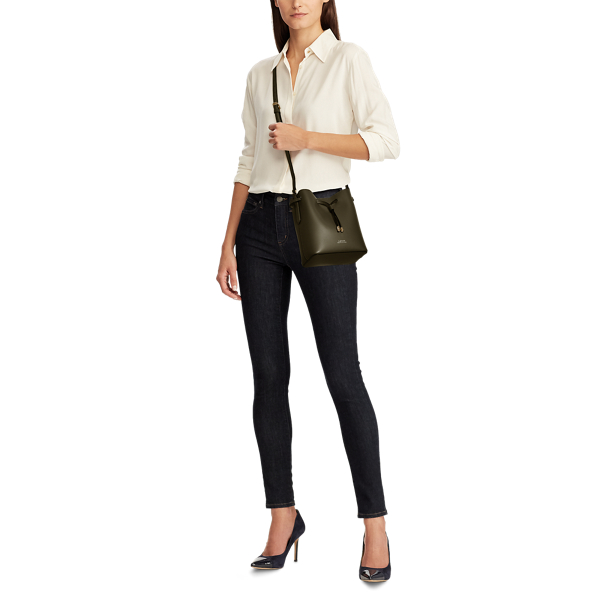 Deep Olive/Porcini Mini Debby II Drawstring Bag Lauren 6