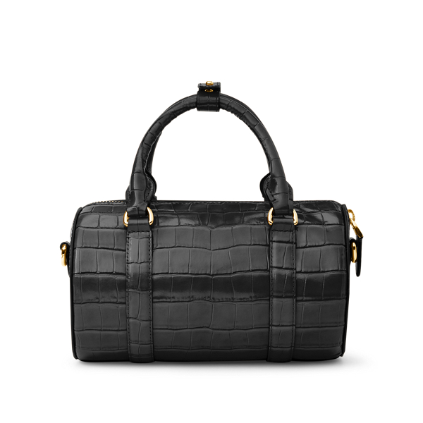 Black Leather Small Satchel Lauren 3