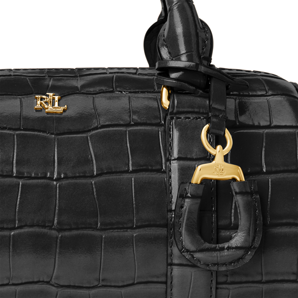 Black Leather Small Satchel Lauren 5