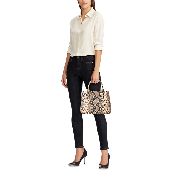 Nude Mini Leather Print Marcy II Satchel Lauren 6