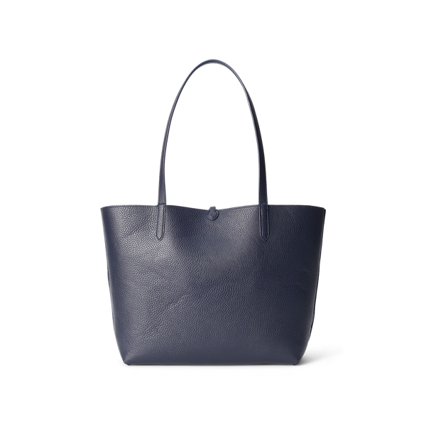 Anchored Ropes/Navy Faux-Leather Reversible Tote Bag Lauren 3