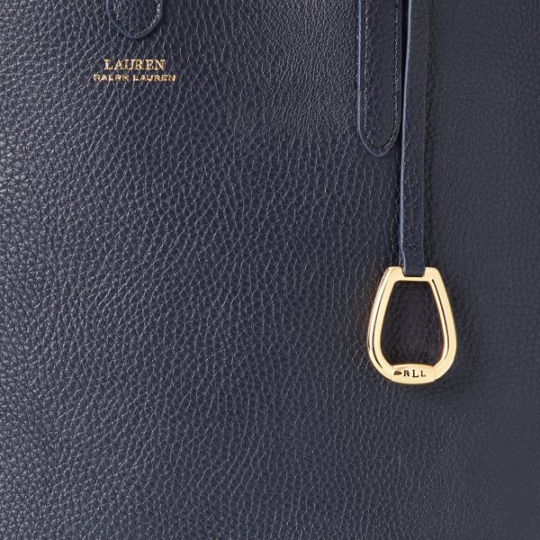 Anchored Ropes/Navy Faux-Leather Reversible Tote Bag Lauren 5